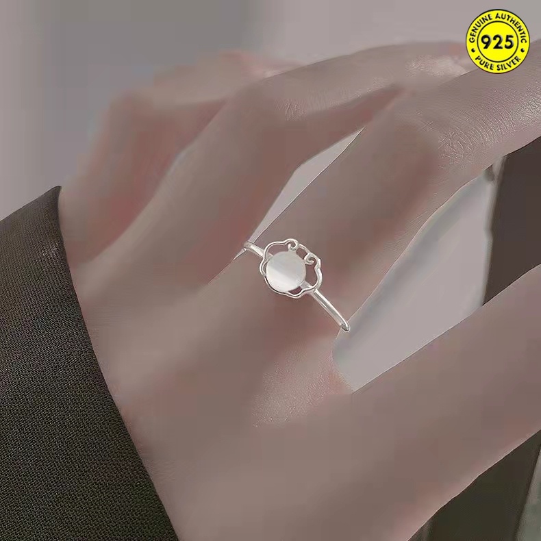 Xiangyun Cincin Jari Telunjuk Model Terbuka Hias Opal Gaya Cina Retro Untuk Wanita