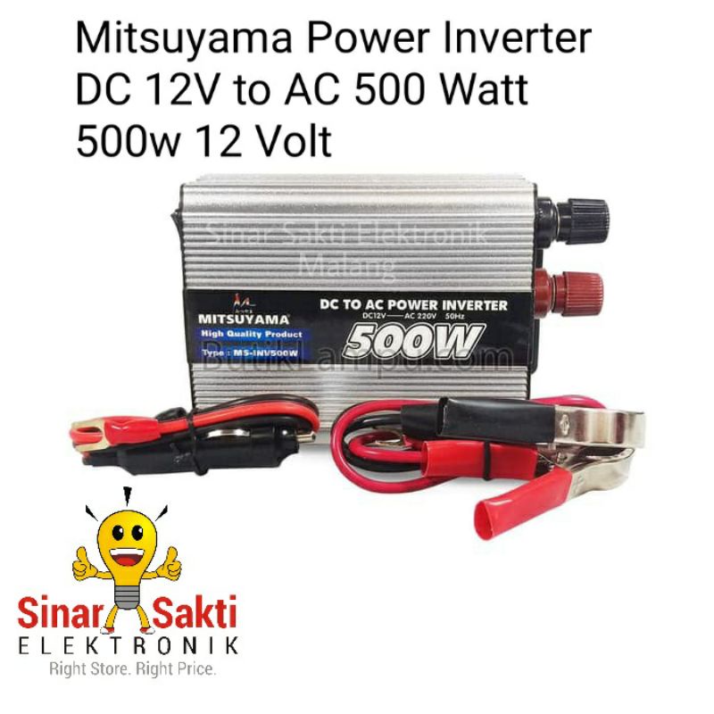 Mitsuyama Power Inverter DC 12V to AC 500 Watt 500w 12 Volt Pengubah Arus Aki ke Listrik