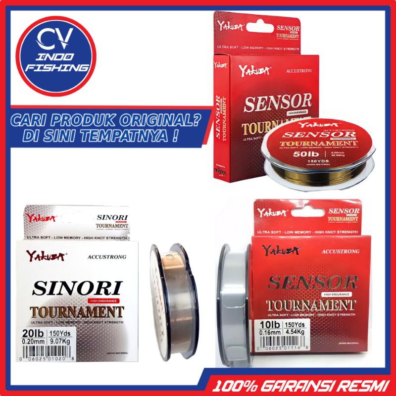 Benang Tali Senar Pancing Yakuza Sinori Sensor Olive Original Clear Dan Hijau 10 - 50LB 150 Meter