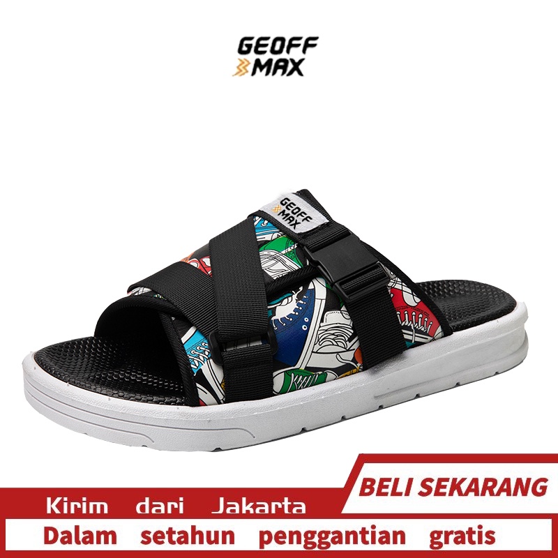    cod   barang ready   sendal pria soft sole shock absorbing sandals non slip sendal cowok kekinian