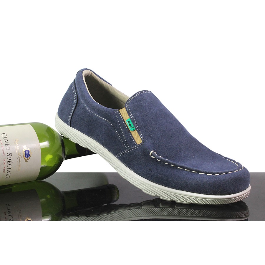 sepatu pria casual slop kickers askos navy sepatu slip on suede murah