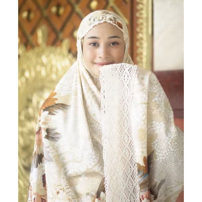 Mukena katun jepang renda rajut original