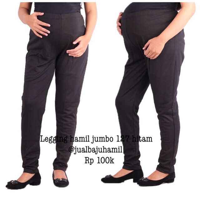 Celana hamil legging jumbo 127 hitam