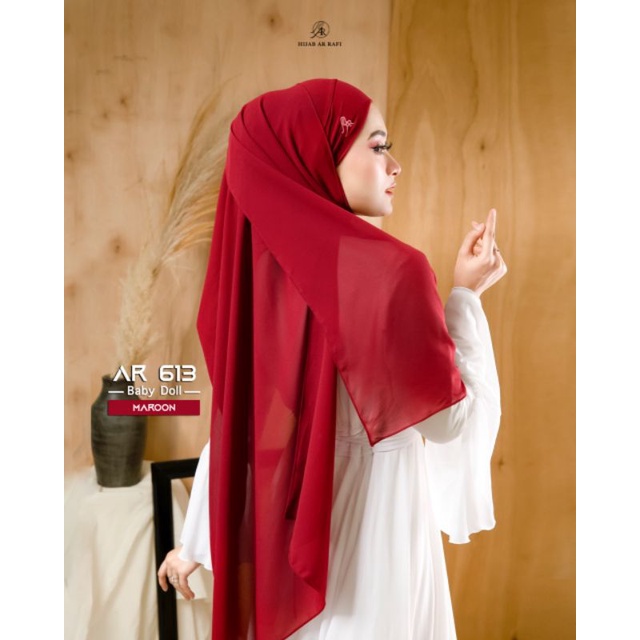 AR 613 PASMINA TALI BELAKANG BAHAN CERUTY BABY DOLL ORI ARRAFI HIJAB