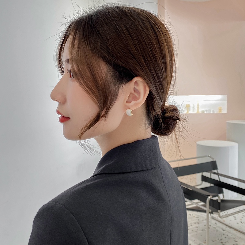 Anting s925 Silver Needle Bentuk Persegi Gaya Retro Perancis Untuk Wanita