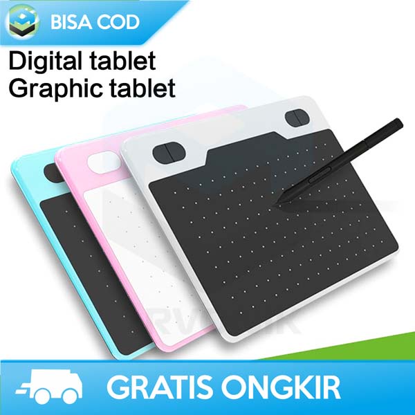 TABLET GAMBAR DIGITAL 10MOONS STYLUS PEN DC V5 TABLET DRAWING 6 INCH