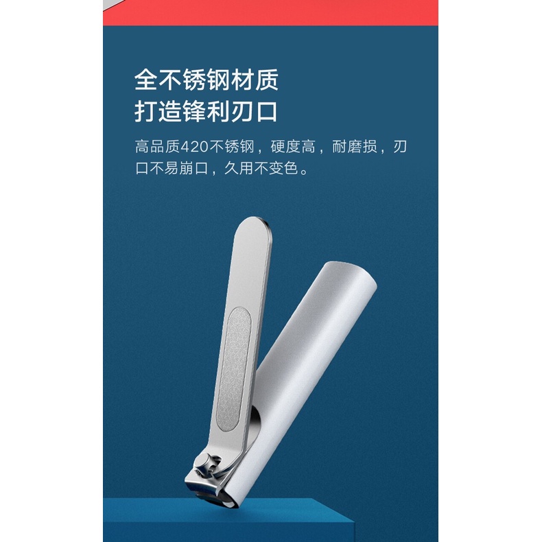 Xiaomi spatter proof nail clipper is single mounted with large, medium and small oblique toe nail clippers for adults