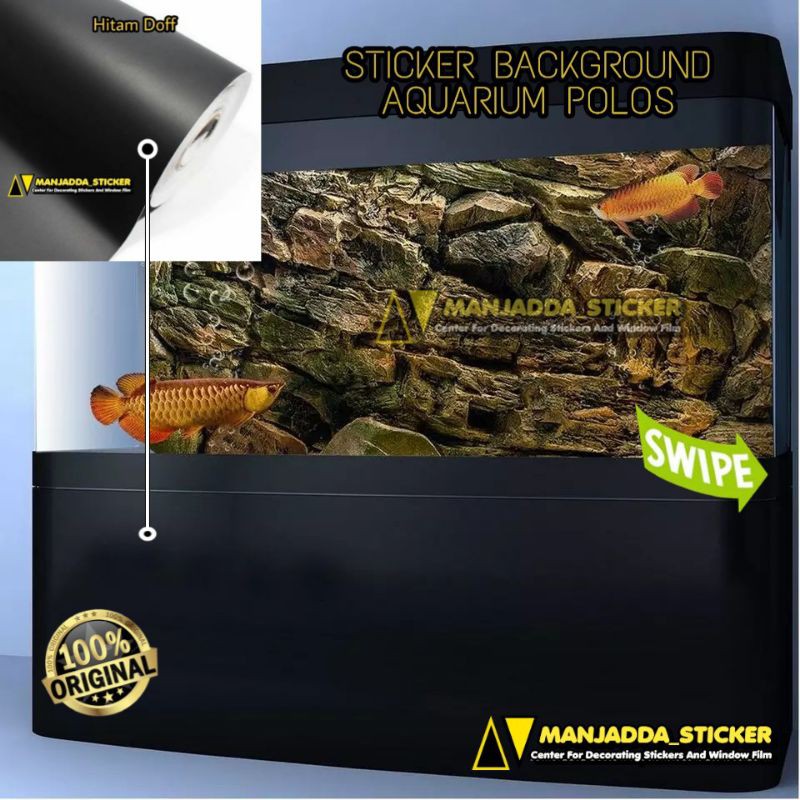 STIKER SKOTLET KHUSUS BACKGROUND AKUARIUM HITAM DOFF / STIKER AQUARIUM HITAM DOFF 25CM X 45CM