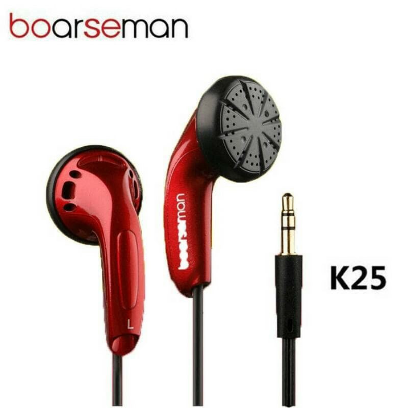 Boarseman K25 Earphone Hifi Music Headset Flat Head Noise Cancelling Earbud