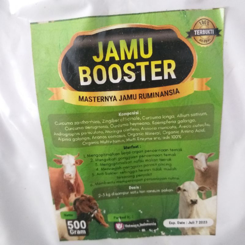 Jamu ternak sapi, kambing, domba Jamu Booster 500gr