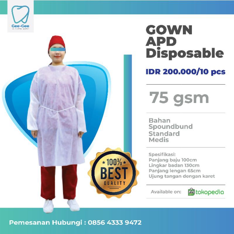 APD GOWN 75 GSM / DISPOSABLE / HAZMAT GOWN / SURGICAL GOWN