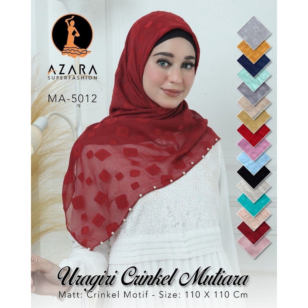 JILBAB SEGI EMPAT URAGIRI SEGIEMPAT MOTIF  FRENCH ROSE RUBIA / RUBIAH SQUARE BY AZARA CERUTY MUTIARA HARGA GROSIR