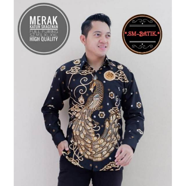 SM Batik - Merak - Kemeja Pria Lengan Panjang - Katun Sragenan - Full Furing - Batik Premium - Murah