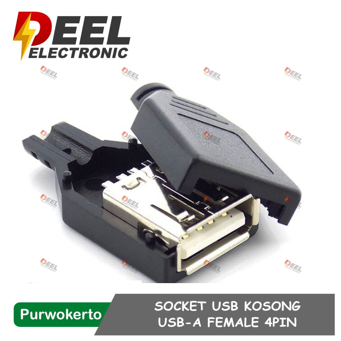 SOCKET USB KOSONG USB A FEMALE 4 PIN PLUG CONNECTOR SOCKET USB 2.0