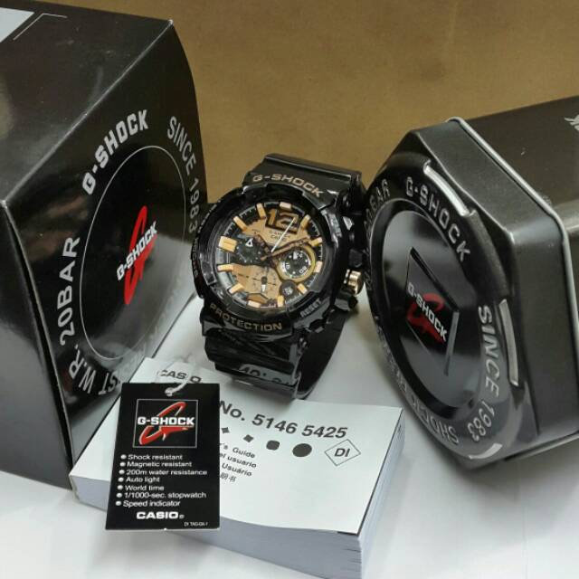 Jam pria G shock GAC110 black series plus box kaleng