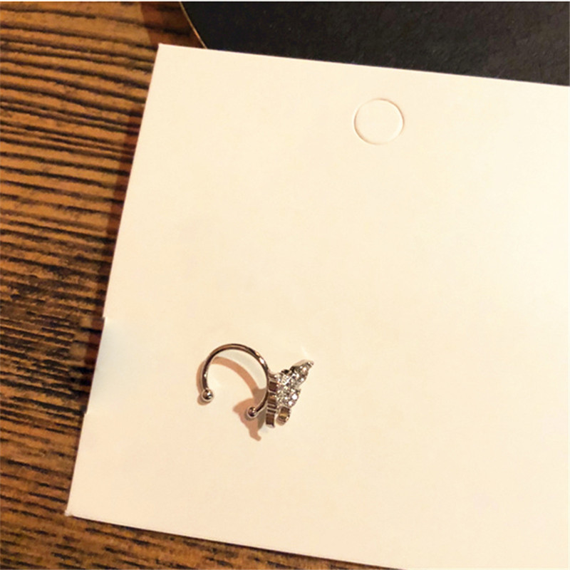 Anting Stud Kristal Bentuk Kupu-Kupu Warna Emas Perak Untuk Wanita