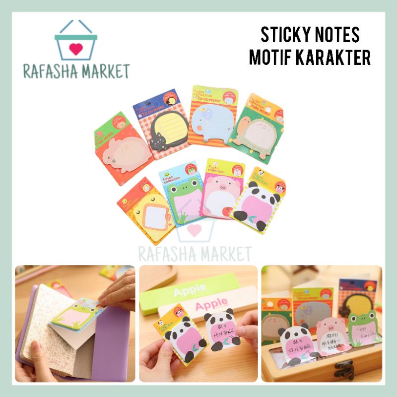 

Sticky Notes Motif Hewan Tempelan Kertas Catatan Memo Note Karakter Animal Mini Book Karakter Binatang Lucu