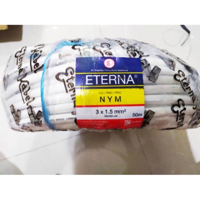 Kabel Listrik NYM Eterna 3x1,5  Kawat Tembaga Murni (Permeter)