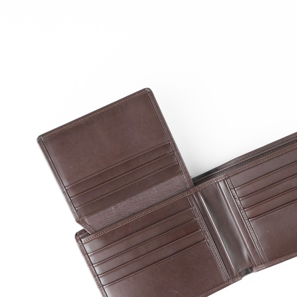 dompet pria kulit asli model lipat kartu keatas warna coklat PHWL1105