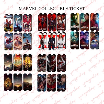 MARVEL FILM COLLECTIBLE TICKET FANMADE FANMERCH TIKET SPIDERMAN NO WAY HOME BLACK WIDOW VENOM ETERNA