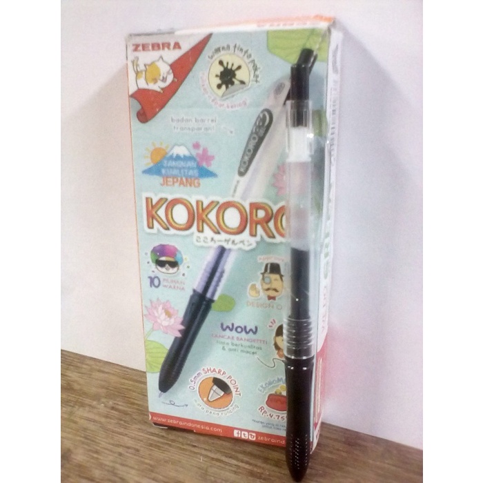

Terbatas Zebra Kokoro Pen Gel 1 Lusin (Hitam/Biru) Bagus