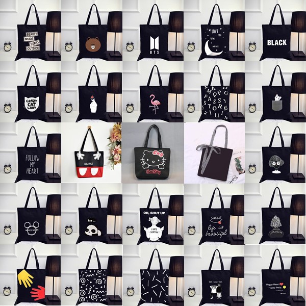 Twenty Bag - TAS TOTE BAG WANITA TERBARU 2020 TOTEBAG WANITA KARAKTER TOTE BAG CANVAS KOREA STYLE