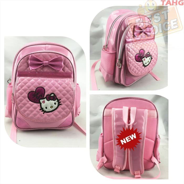 Tas Anak Ransel SD Hello Kitty Pita Cantik Import - Pink Muda