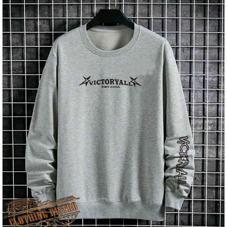 [COD] Bloods Crewneck Black Motif Simpel Pria/Wanita Premium Quality SWEATER PRIA/WANITA L XL VCRL-KDS ABU ABU -NEW V-