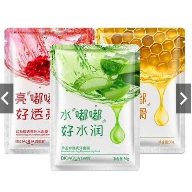 BIOAQUA fruit mask aloe moisturizing rejuvenating mask / masker aloe vera / masker wajah korea