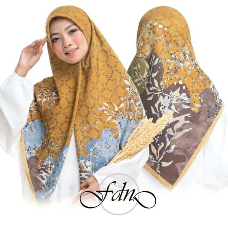 JILBAB SEGI EMPAT MOTIF BELLA SQUARE