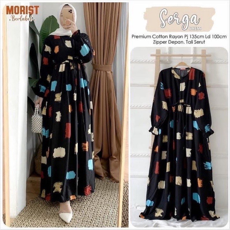 Gamis Rayon Long Dress Wanita Kekinian  HomeDress Payung Gamis Muslim  Terbaru Best Seller LD 100-110