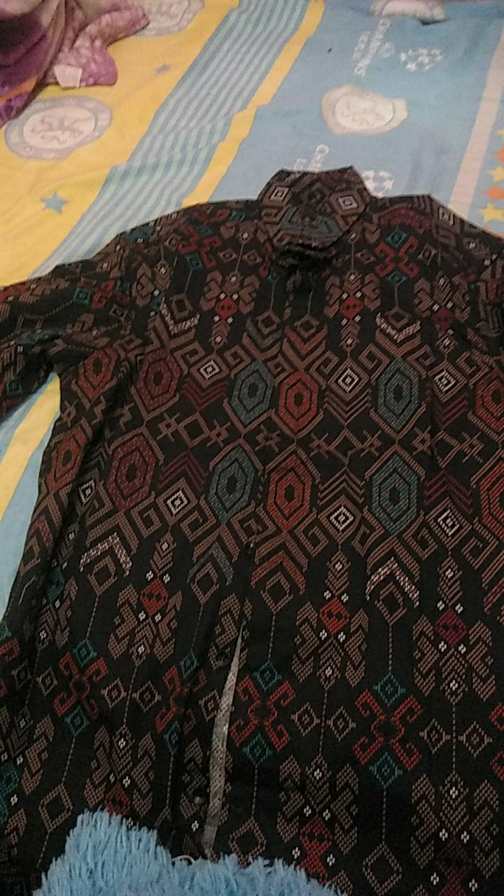 Credomenstore Kemeja Batik Songket Hitam / Kemeja Batik Pria Lengan Panjang / Baju Batik Cowok