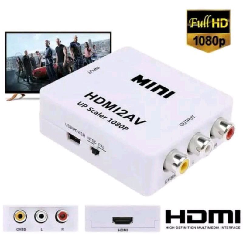 HDMI TO AV RCA CONVERTER KONEKTOR ADAPTER MINI