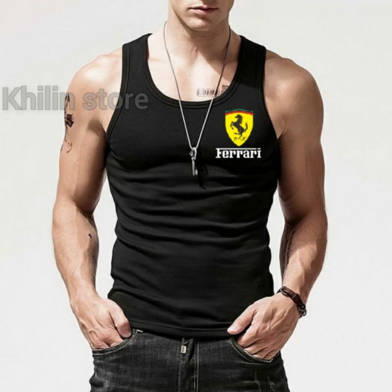 Singlet Pria Ferrari Kaos Singlet pria dewasa baju singlet tanktop laki-laki kaos pria distro ferrari