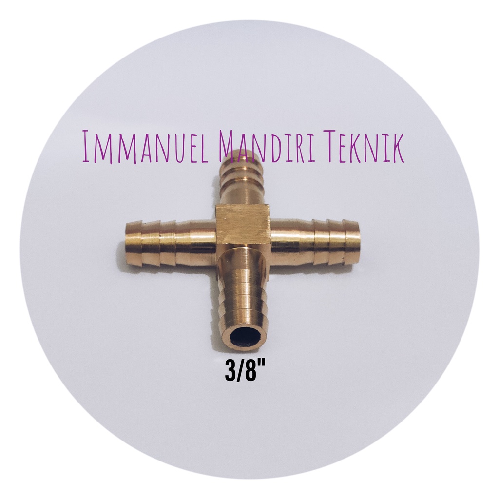 Sambungan Selang Cabang 4 3/8 Kuningan / Konektor Selang Cabang 4 Uk. 3/8