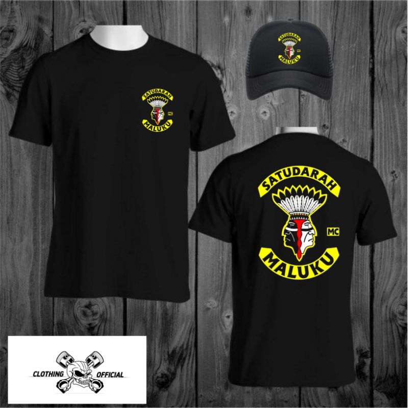 kaos maluku satu darah paket lengkap +topi cotton combed