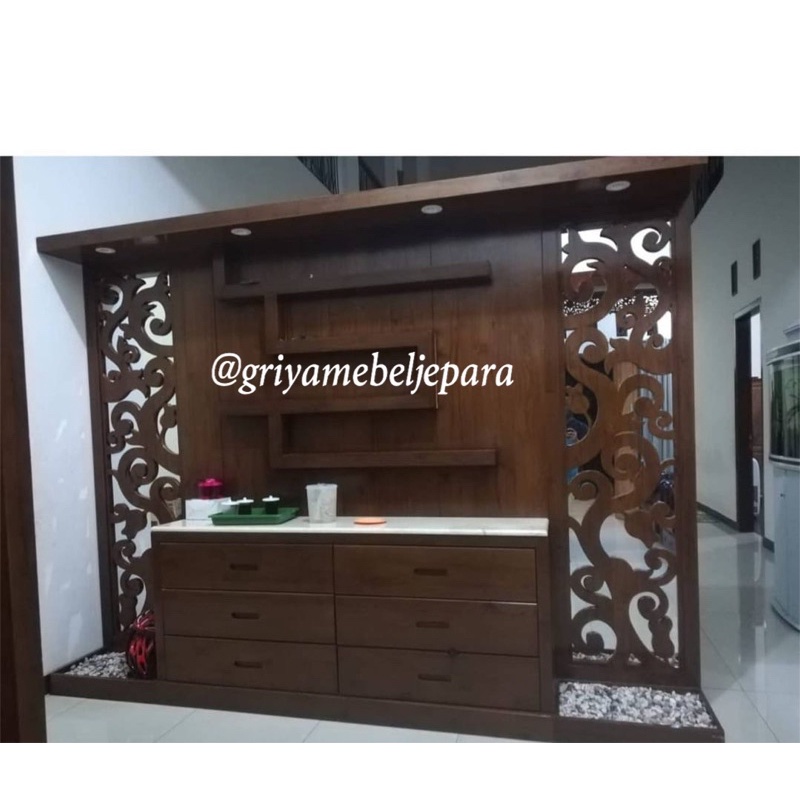 partisi pembatas ruangan kayu jati jepara