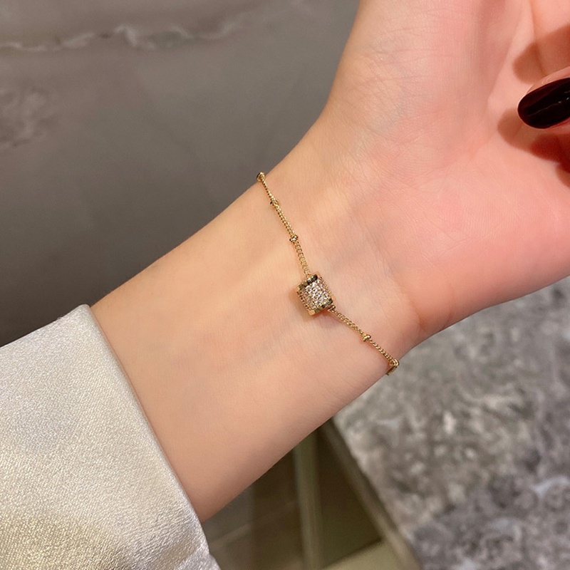 Korea Gelang Serut Titanium Gelang Wanita Mutiara Untuk Wanita Aksesoris Fashion Bracelet- olo