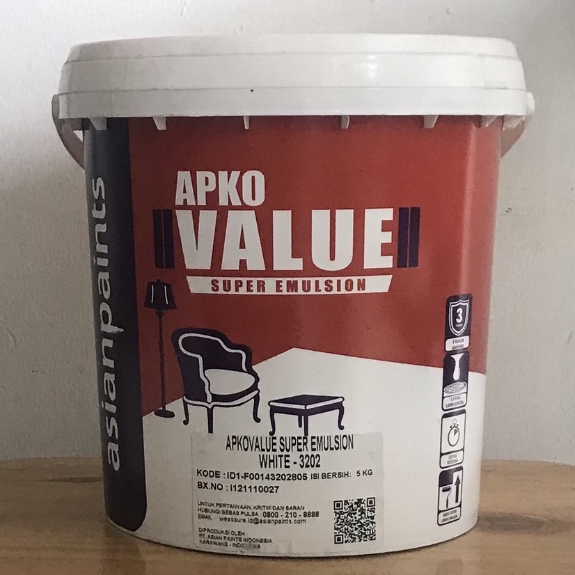 Cat Tembok Asian Paint Apko VALUE (Putih) 5 Kg
