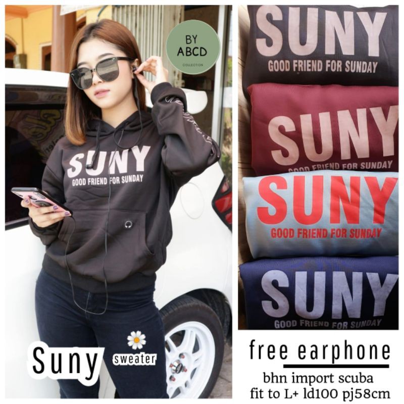 sunny sweater jaket wanita murah FREE HEADSET AKTIF BISA DILEPAS