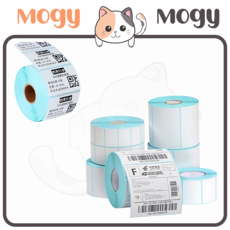 MOGYMOGY STC008 Stiker Label Gulung Polos Sticker Barcode Printer Tempel