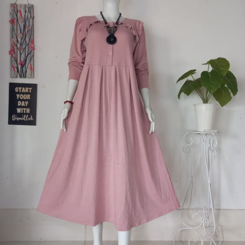 MIDI DRESS KAOS ASTON TEBAL DRESS HARIAN TERBARU KU