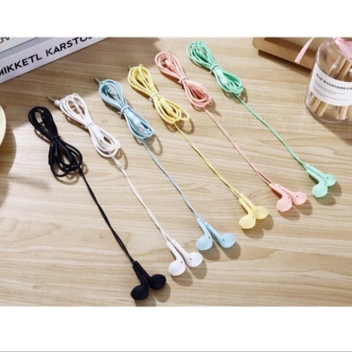 Headset EARPHONE Handsfree with mic MACARON U19 Hifi Stereo Extra Bass Matte Color - MKM