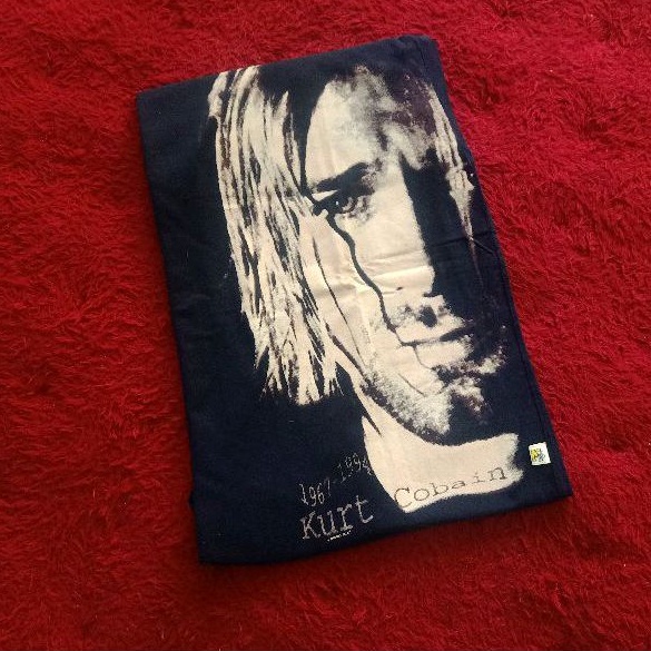 Kaos Band Nirvana Kurt Cobain Bootleg Tag Moving Blue Vintage