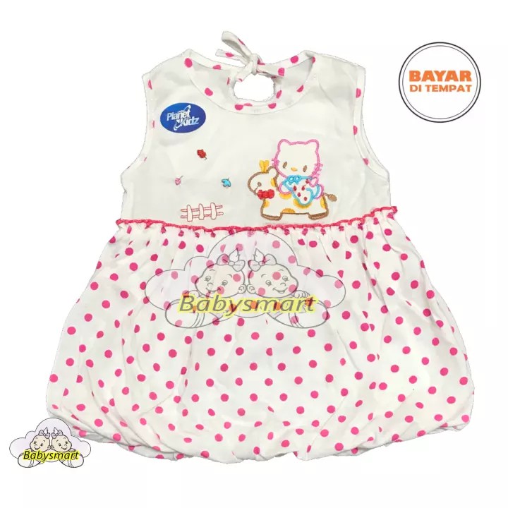 Babysmart - PLANET KIDS Dress Ballon HELLO KITTY Baju bayi perempuan usia 0-12 bulan/Pakaian anak