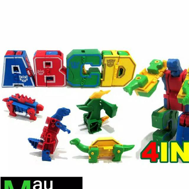 Robot huruf mainan edukasi anak / Robot Berubah Jadi Dinosaurus
