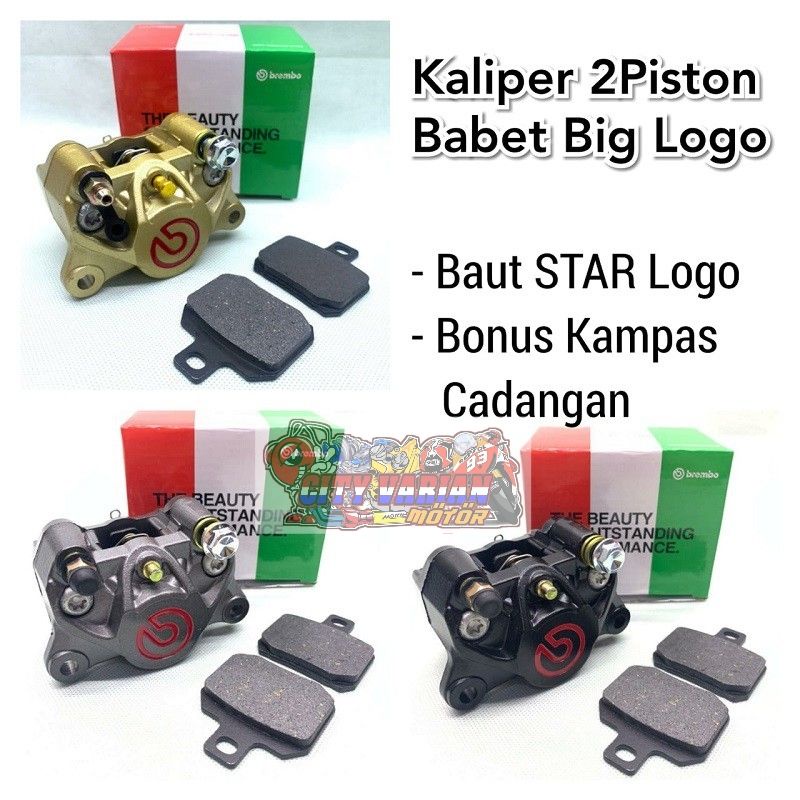 Kaliper Big Logo 2 piston Italia KTC Racing Kytaco Nmax Aerox PCX ADV Beat Scoopy Vario 150 New Mio