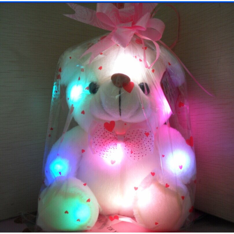 HZ BONEKA BERUANG LAMPU LED SUARA I LOVE U / HADIAH HAPPY BIRTHDAY