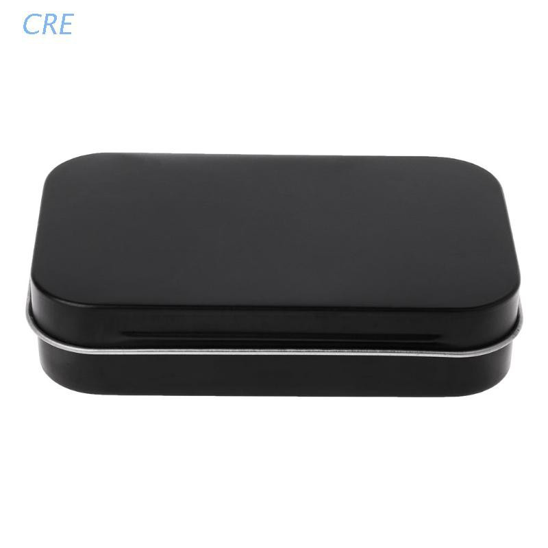 CRE  Storage Box Small Jewelry Candy Coin Key Organizer Tin Flip Black Gifts Packing