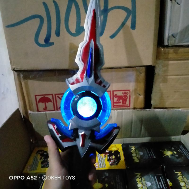 Mainan pedang Ultraman ORB terbaru nyala lampu dan suara free batre